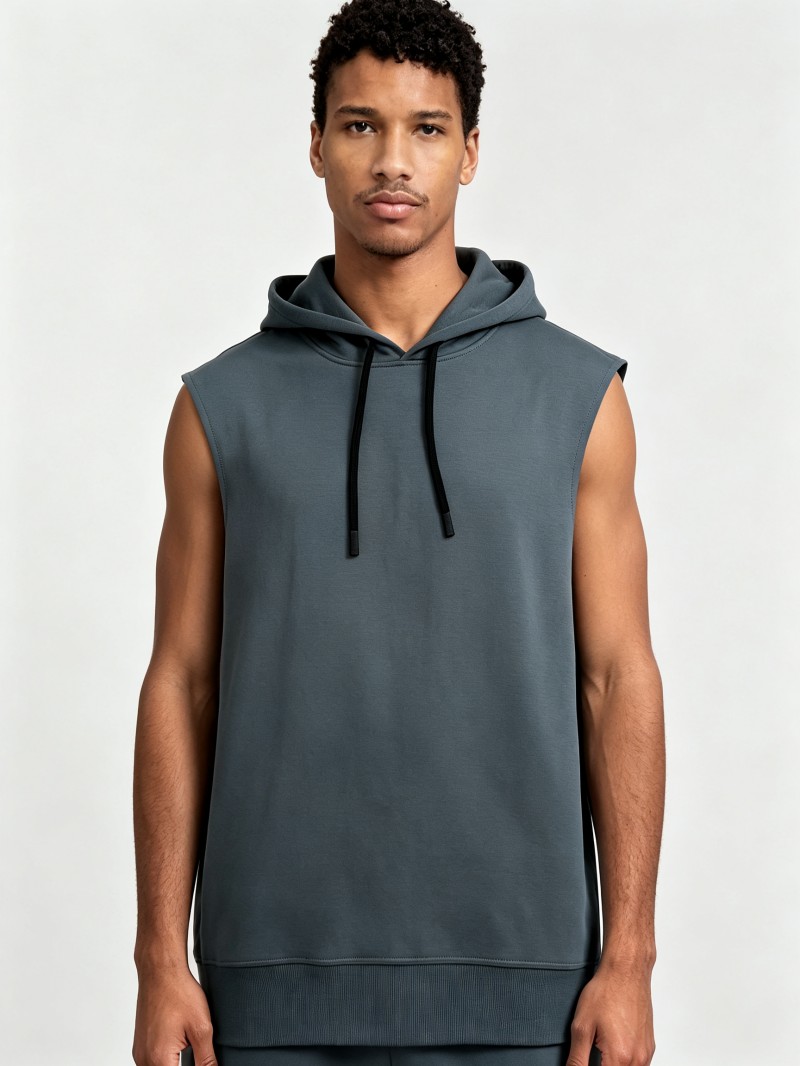 Custom Hooded Sleeveless Sweatshirt | Relaxed Knit