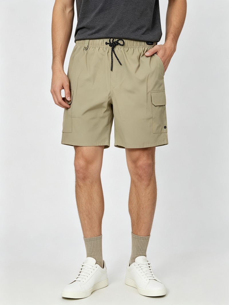 Khaki Men's Active Shorts Bulk – Straight Leg Flat