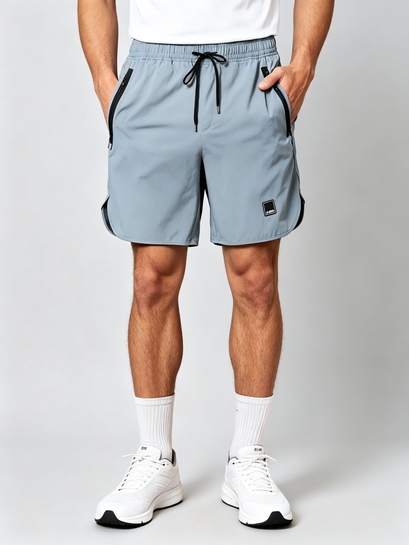Light Grey Blue Men's Relaxed Fit Shorts