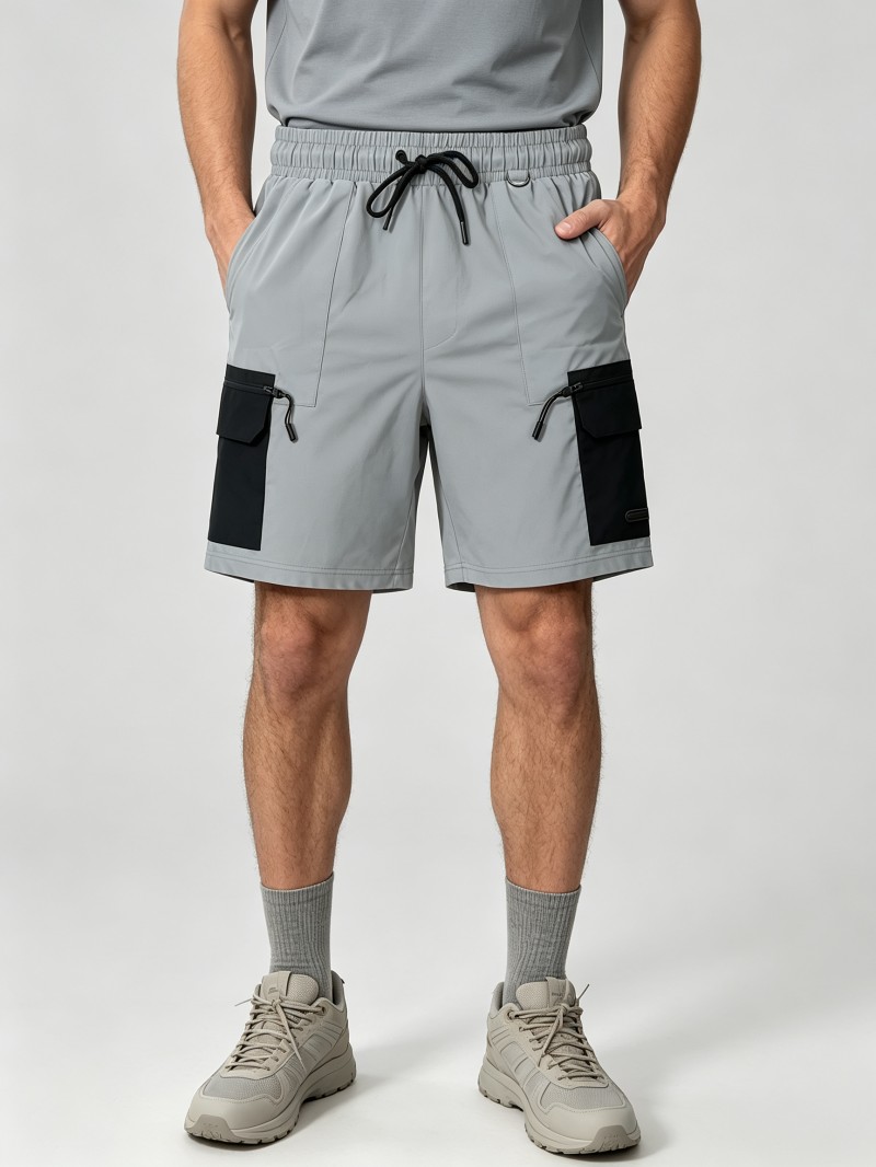 Drawstring Waist Zipper Pocket Shorts Manufacturer