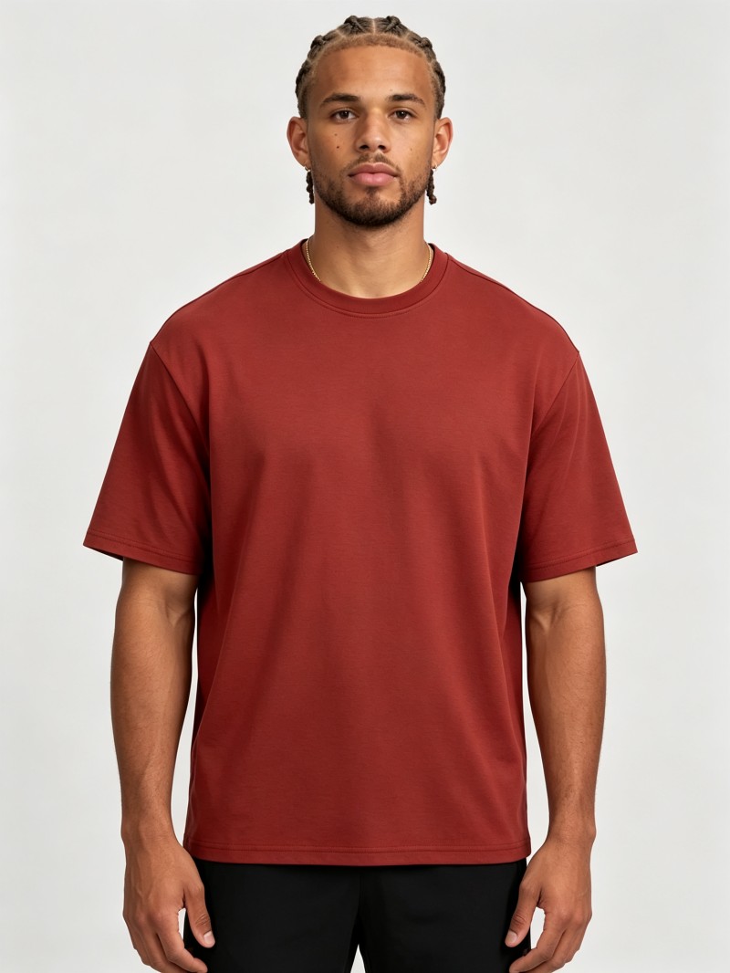 Brick Red Loose Fit Brea