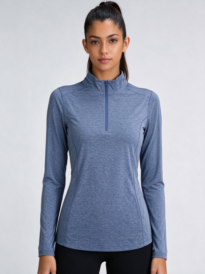Blue Slim Fit Quick Dry Top for Running & Outd